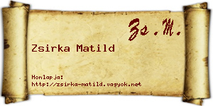 Zsirka Matild névjegykártya